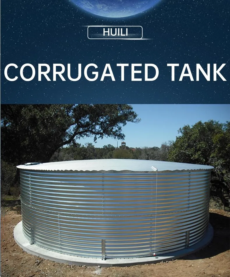 Corrugated Round Stock Tank with Roof Galvanized Bolted Cylindrical Water Storage Tank