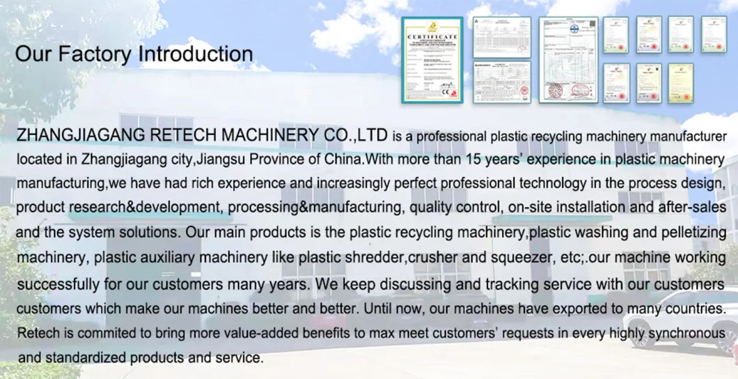 Plastic Recycling Plant Waste PP PE LDPE HDPE Film Bag Compactor Pelletizing Machine